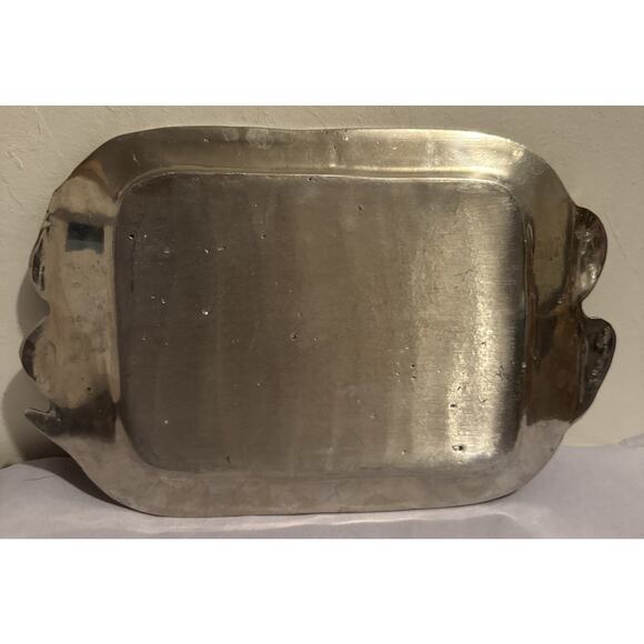 BETTY BARRENA ORNATE FRUITED PEWTER SERVING TRAY MEXICO GRAPES PEARS - Picture 4 of 7